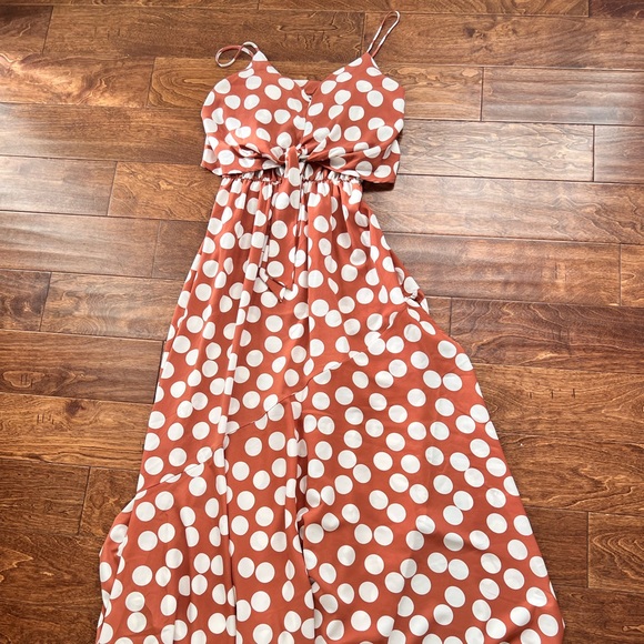 Rustic Polka Dot Maxi Dress - Picture 1 of 6